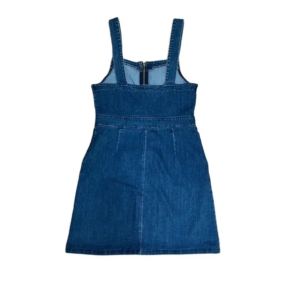 TEMT DENIM OVERALL DRESS, SIZE 10 - Picture 2 of 4